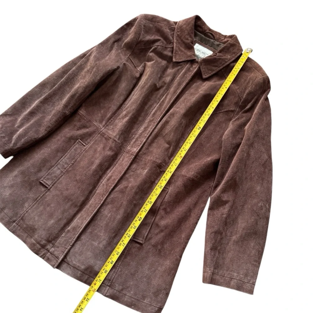 Vintage Cherokee Women’s Brown Suede Leather Jacket XL Retro Western Coat - Picture 2 of 6